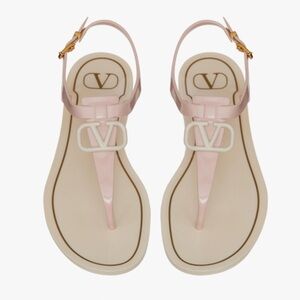 VALENTINO GARAVANI Pink VLogo Flat Sandals